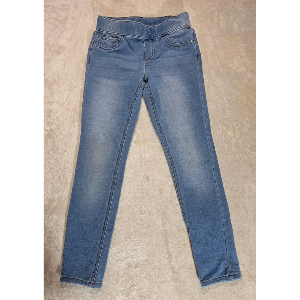 Justice Girls Blue Denim Leggings Jeggings‎ Light Wash Size 8 Pull On Skinny
